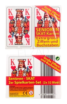 Senioren - Skat - Spielkarten, 2er Set