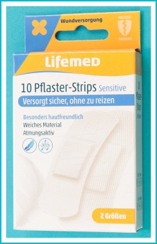 Pflasterstrips, sensitiv, 10 Stück